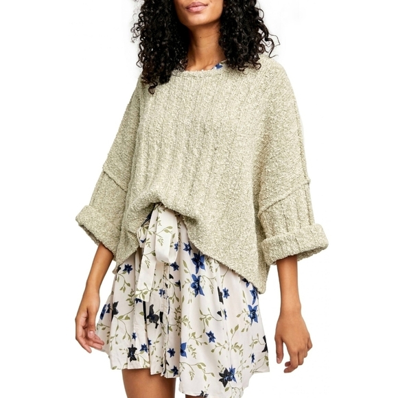 🌸‎ NEW Free People | Good Day crop knit Sweater - Picture 1 of 16